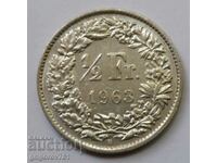 1/2 Franc Argint Elveția 1963 B - Monedă de argint #13