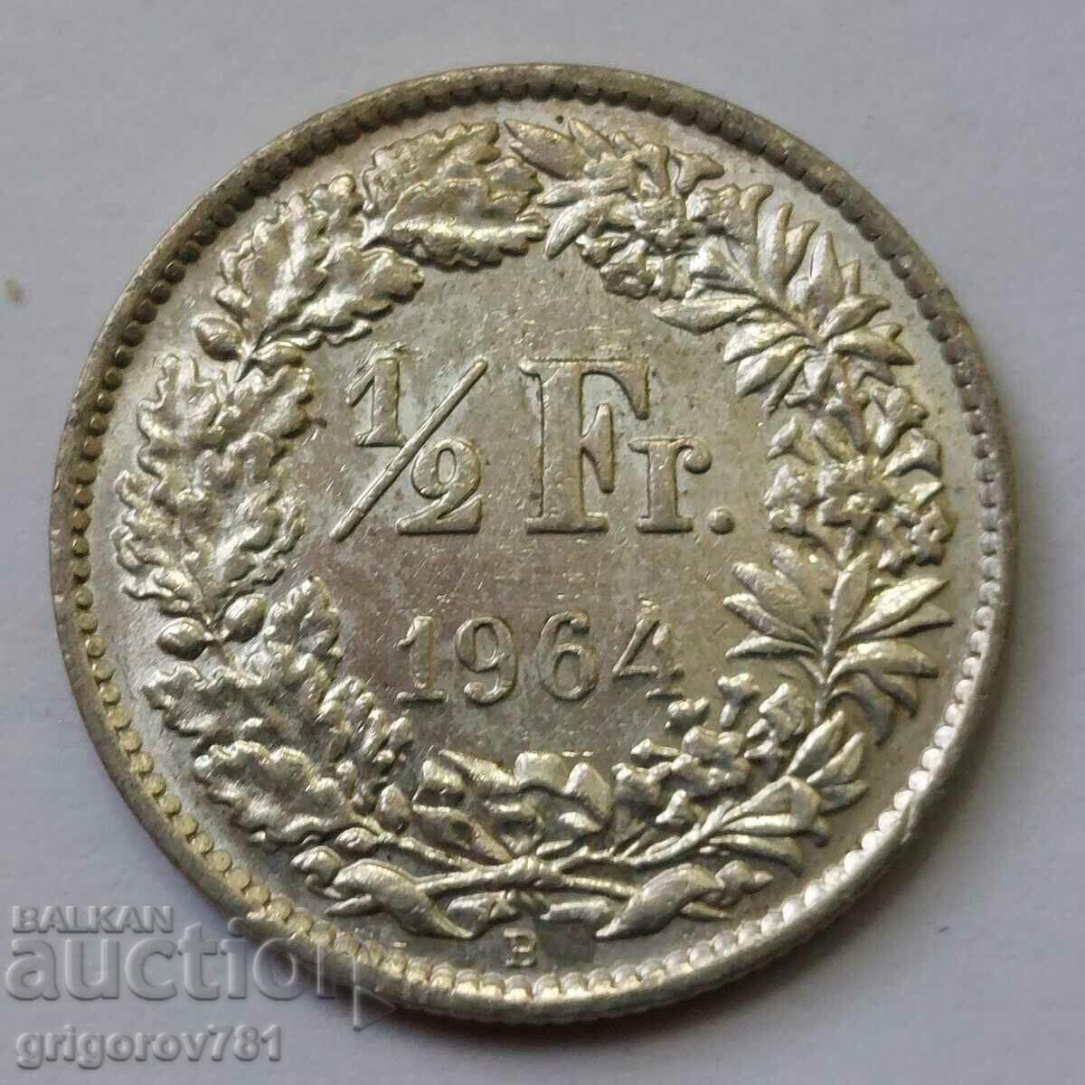 Ασημένιο φράγκο 1/2 Ελβετία 1964 Β - Ασημένιο νόμισμα #14