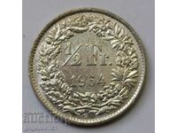 1/2 Franc Silver Switzerland 1964 B - Silver Coin #14