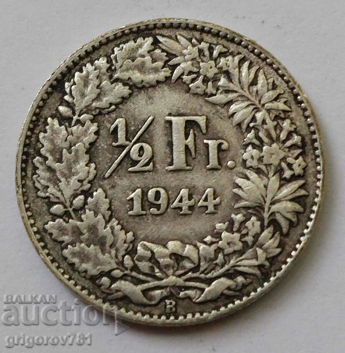 1/2 Franc Argint Elveția 1944 B - Monedă de argint #15