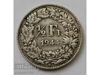1/2 Franc Silver Switzerland 1944 B - Silver Coin #15