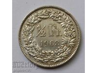 1/2 франк сребро Швейцария 1963 B - сребърна монета #16