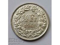 1/2 франк сребро Швейцария 1963 B - сребърна монета #17