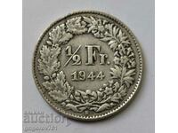 1/2 Franc Silver Switzerland 1944 B - Silver Coin #19