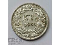 1/2 Franc Silver Switzerland 1950 B - Silver Coin #20
