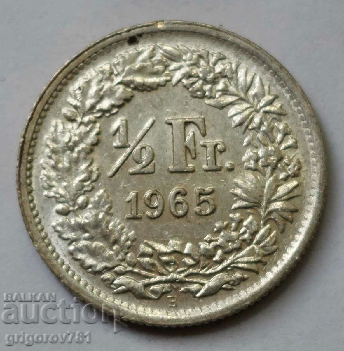 Ασημένιο φράγκο 1/2 Ελβετία 1965 Β - Ασημένιο νόμισμα #24