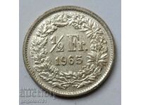 1/2 Franc Silver Switzerland 1965 B - Silver Coin #30