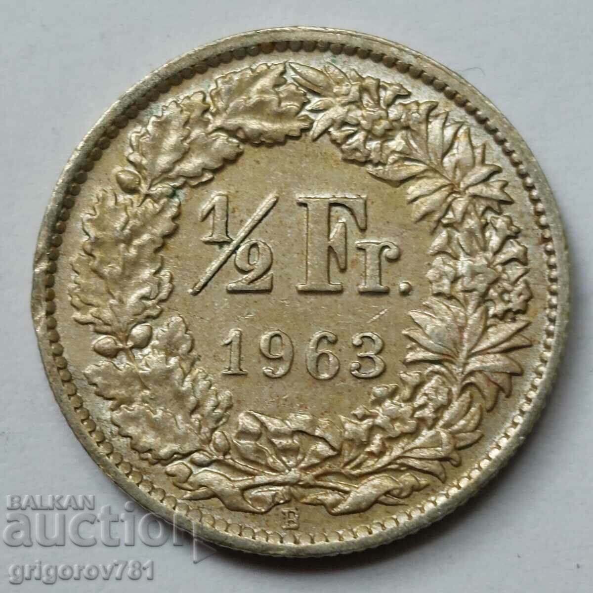 1/2 франк сребро Швейцария 1963 B - сребърна монета #34