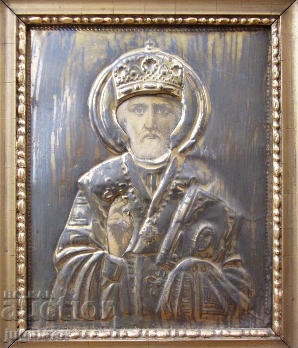 Delivery of Saint Nicholas the Wonderworker old Bulgarian home icon Delivery of Saint Nicholas the Wonderworker old Bulgarian home icon