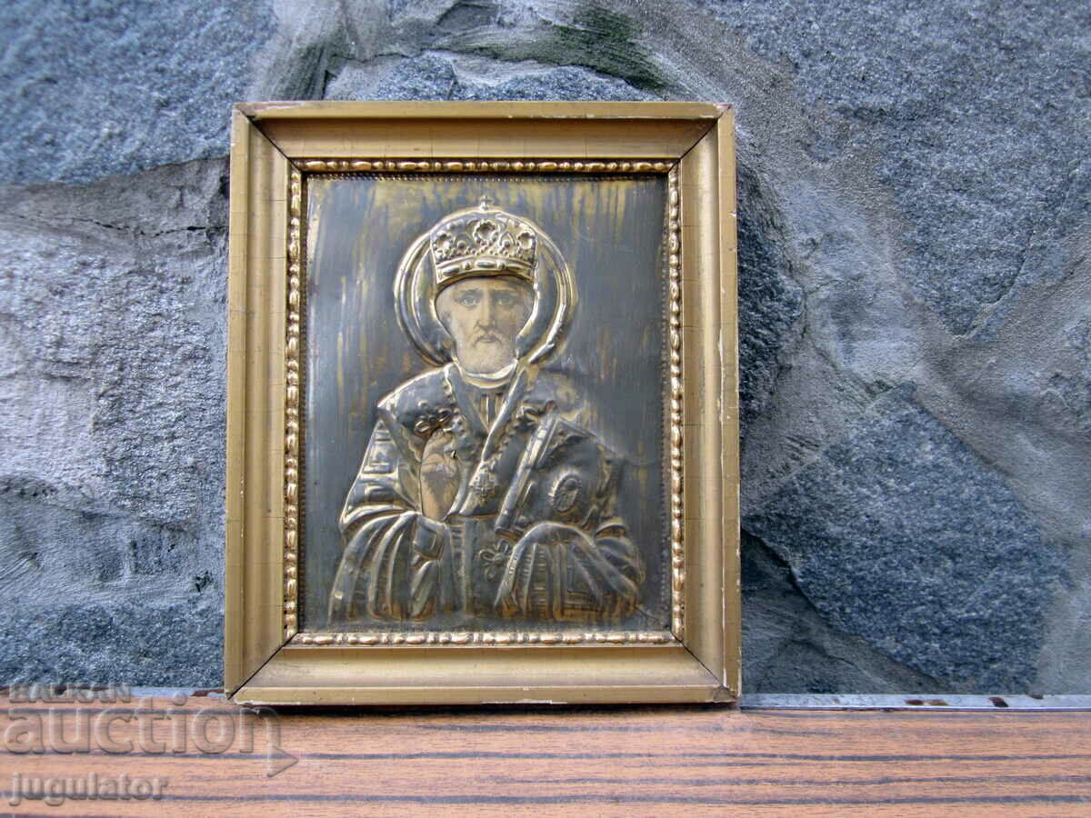 Свети Николай Чудотворец старинна Българска домашна икона