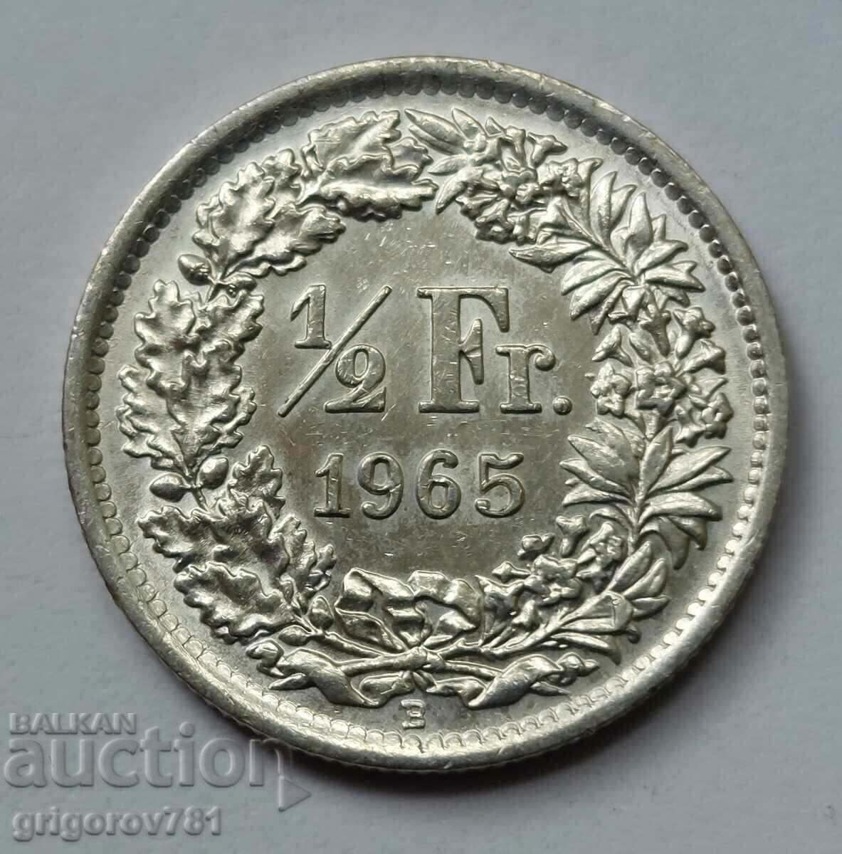 1/2 франк сребро Швейцария 1965 B - сребърна монета #36