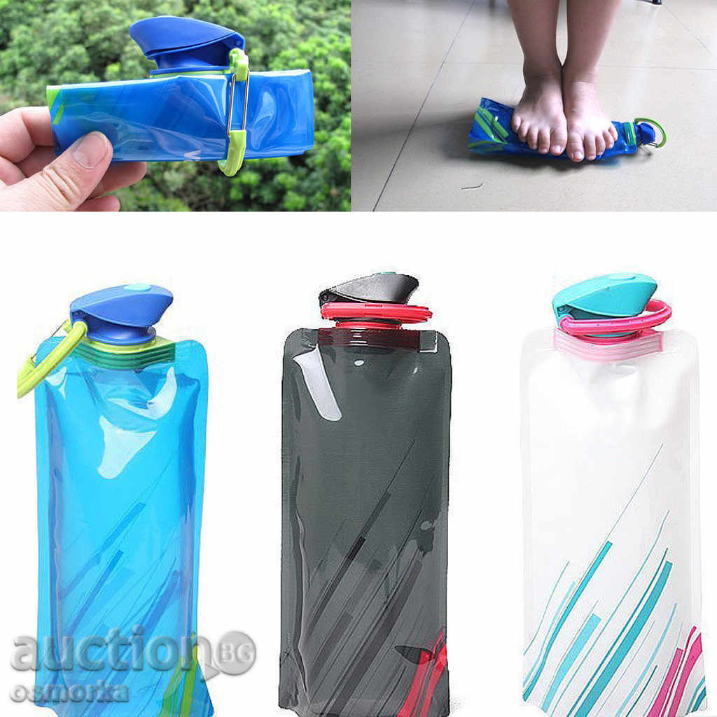 Sticlă de apă pliabilă - Sticle pliabile roșii cu preț 5.00 BGN | € 2.56