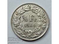 1/2 Franc Argint Elveția 1944 B - Monedă de argint #39