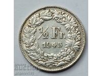 1/2 Franc Silver Switzerland 1945 B - Silver Coin #40