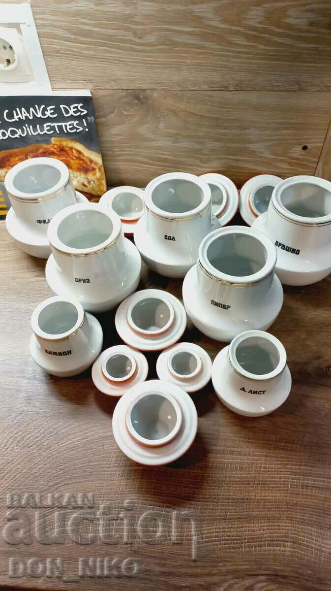 Porcelain Spice Jars - 6 Porcelain Spice Jars - 6