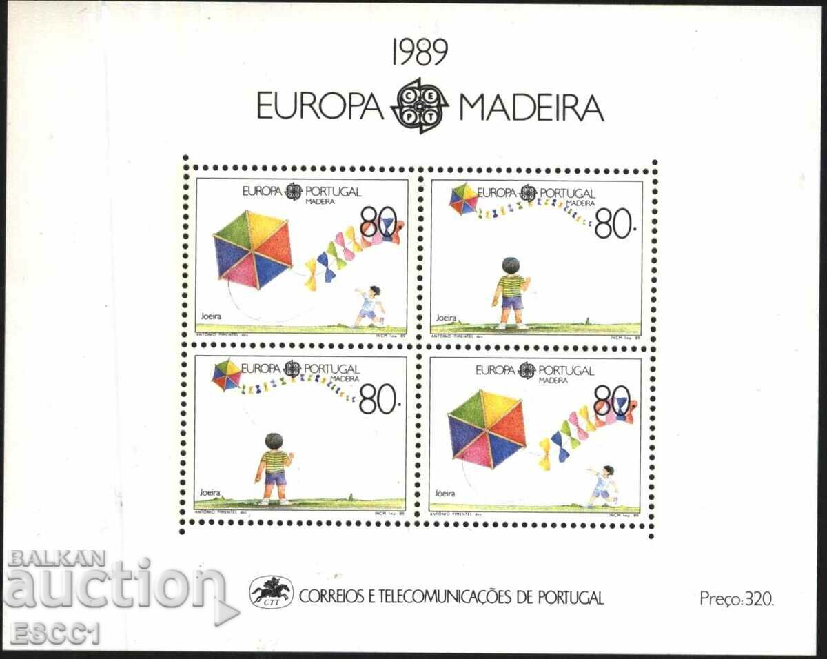 Clean block Europe SEP 1989 from Portugal - Madeira