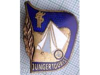 12085 Badge - Young tourist GDR communism - bronze enamel
