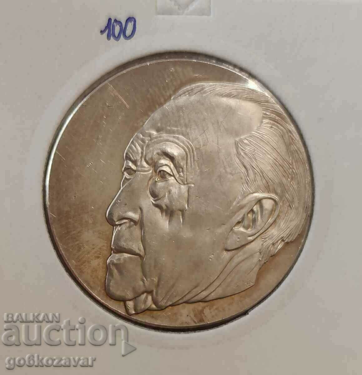 Сребърен медал 9,999 15гр 1976г Конрад Аденауер