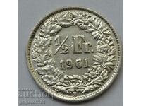 1/2 Franc Argint Elveția 1961 B - Monedă de argint #95