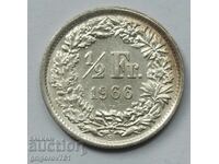 1/2 Franc Argint Elveția 1966 B - Monedă de argint #107