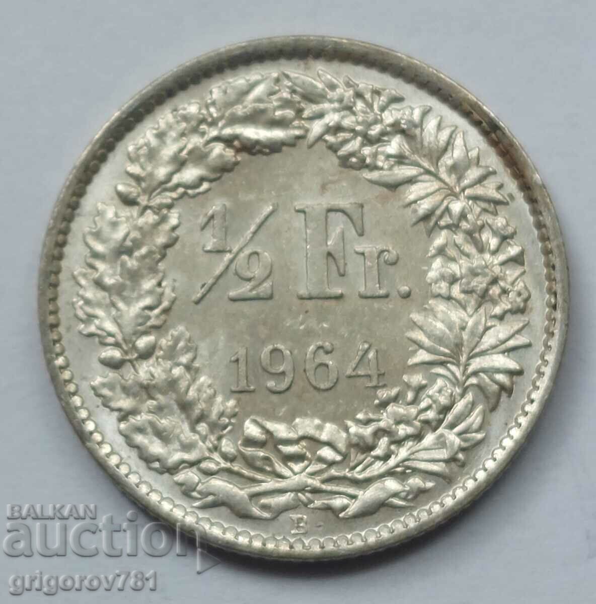 1/2 франк сребро Швейцария 1964 B - сребърна монета #109