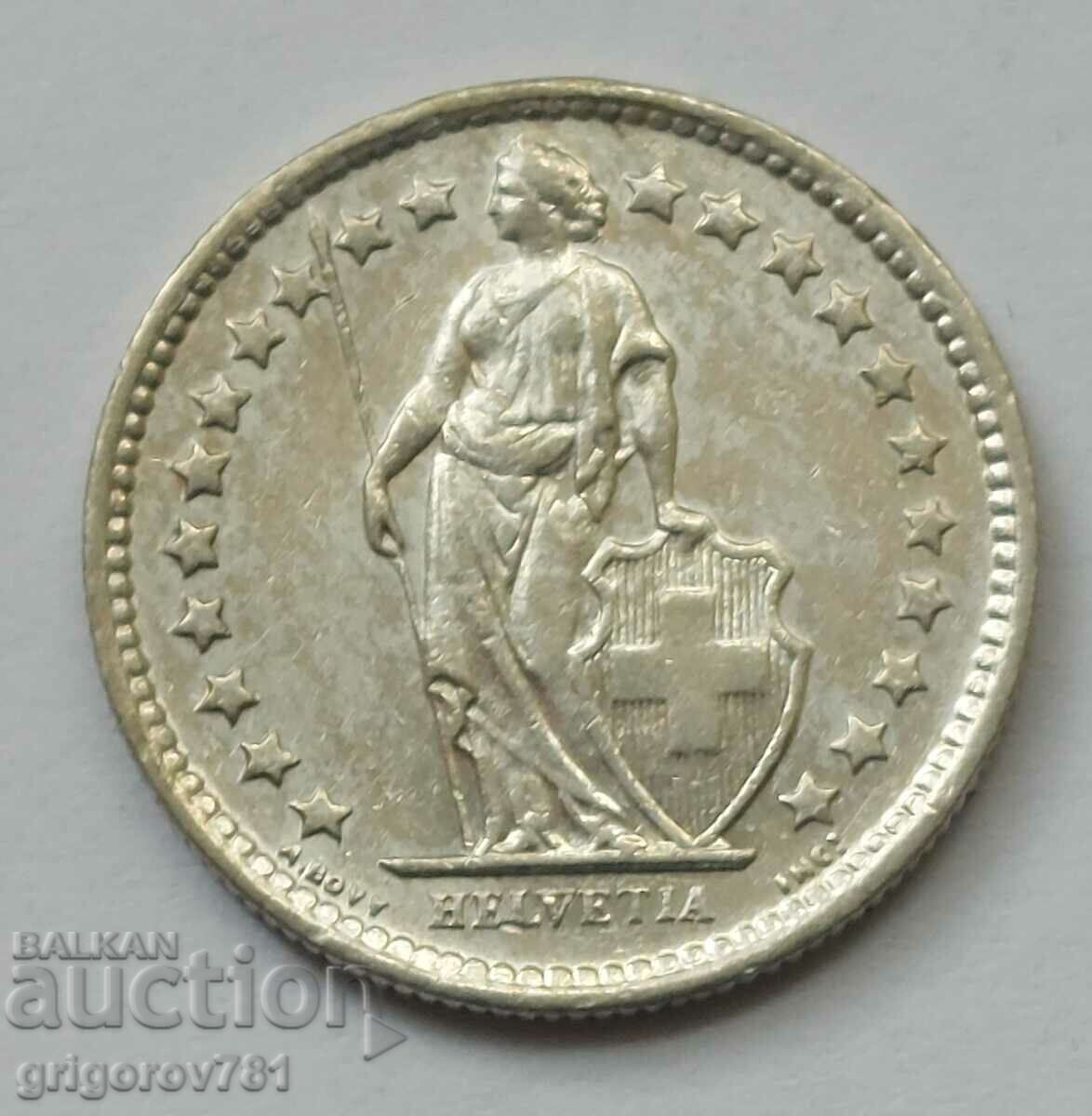 1/2 франк сребро Швейцария 1960 B - сребърна монета #110 с цена € 3.83 | 7.49 лв.