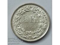 1/2 франк сребро Швейцария 1964 B - сребърна монета #114