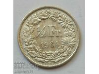 1/2 Franc Silver Switzerland 1964 B - Silver Coin #117