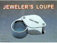 Pocket jewelry folding magnifying glass 30 x 21mm