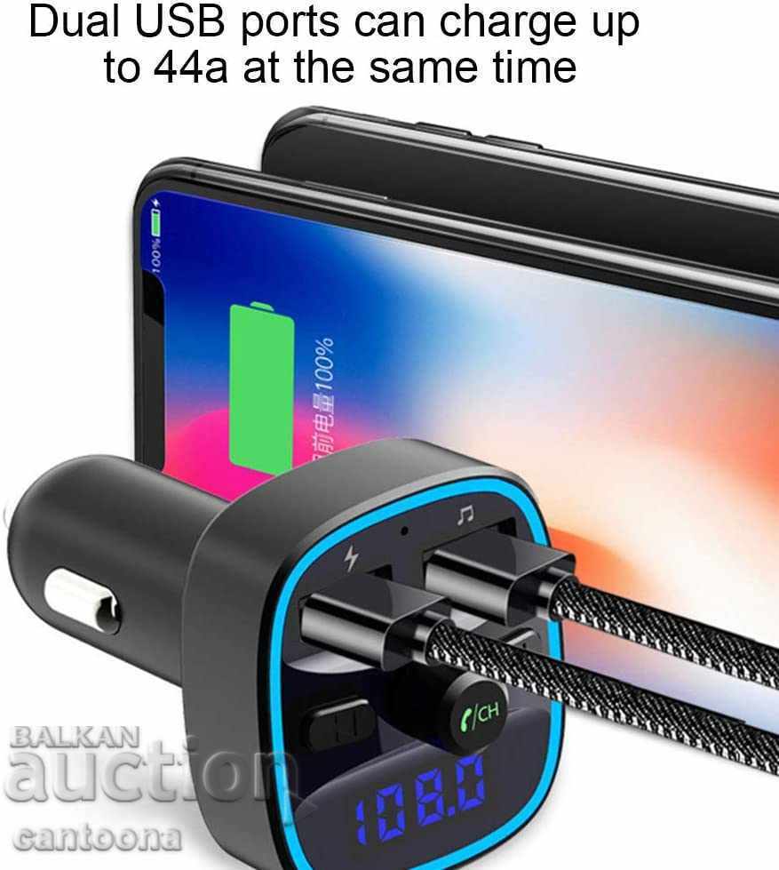 FM transmitter Bluetooth 5.0, T25, VOLTMETER, MP3, micro SD, with price 17.98 BGN | € 9.19