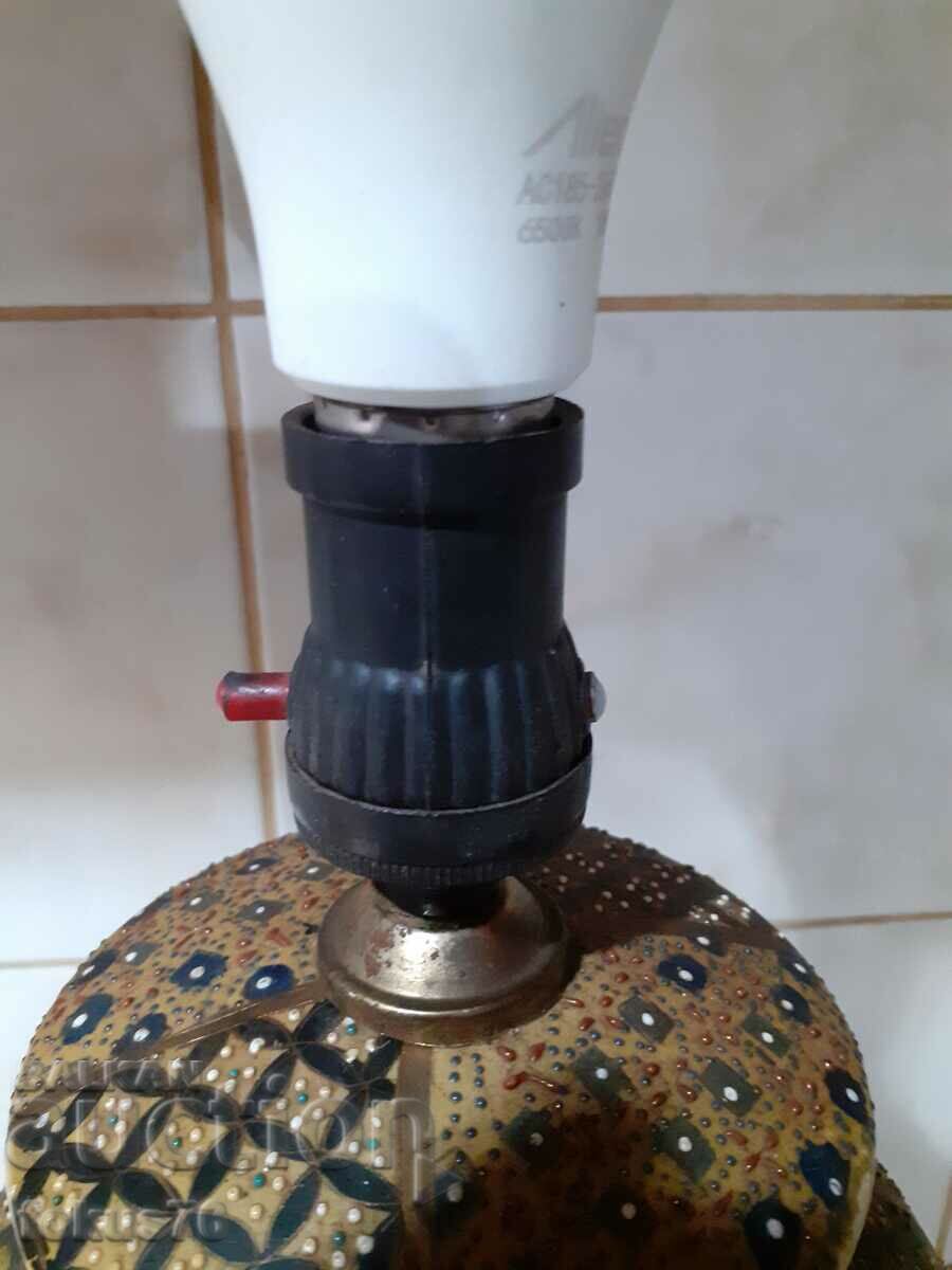 Delivery of Great old satsuma porcelain china large lamp