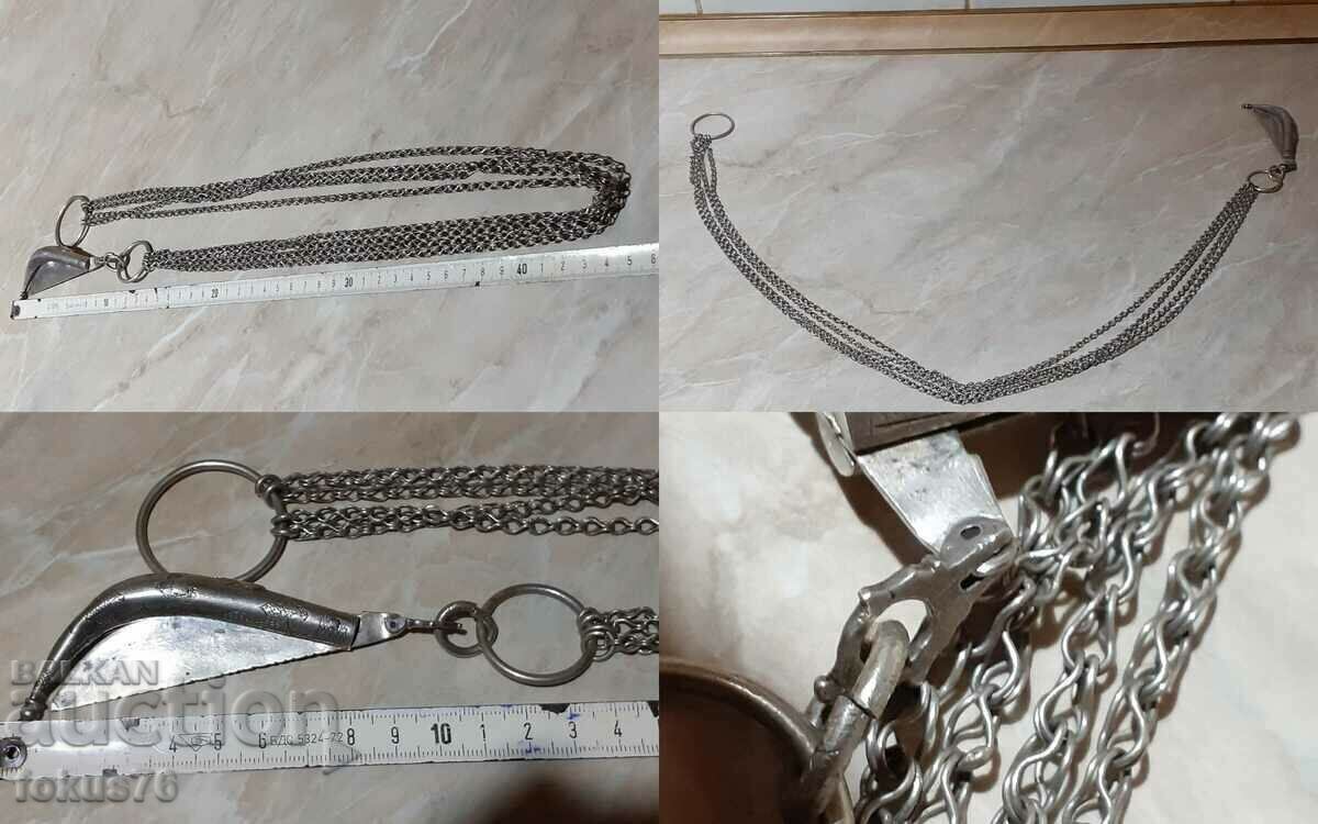 A great large Ottoman silver custek with pocket knife - 7