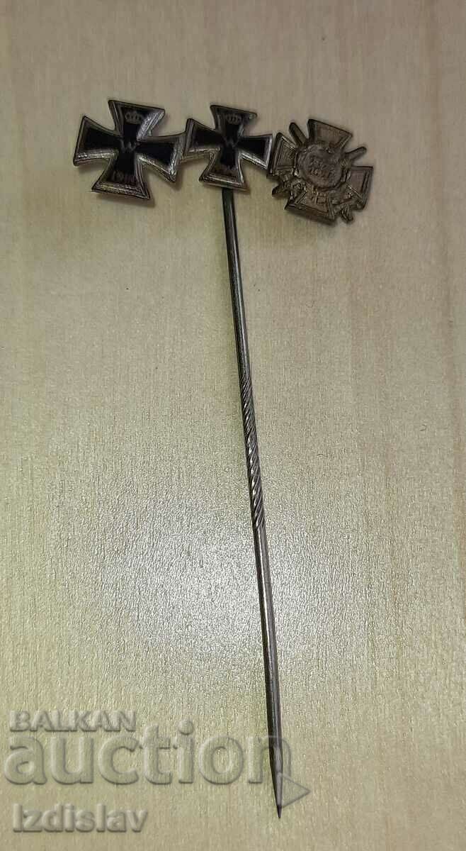 Cruce de fier în miniatură germană originalăWW1-WW2