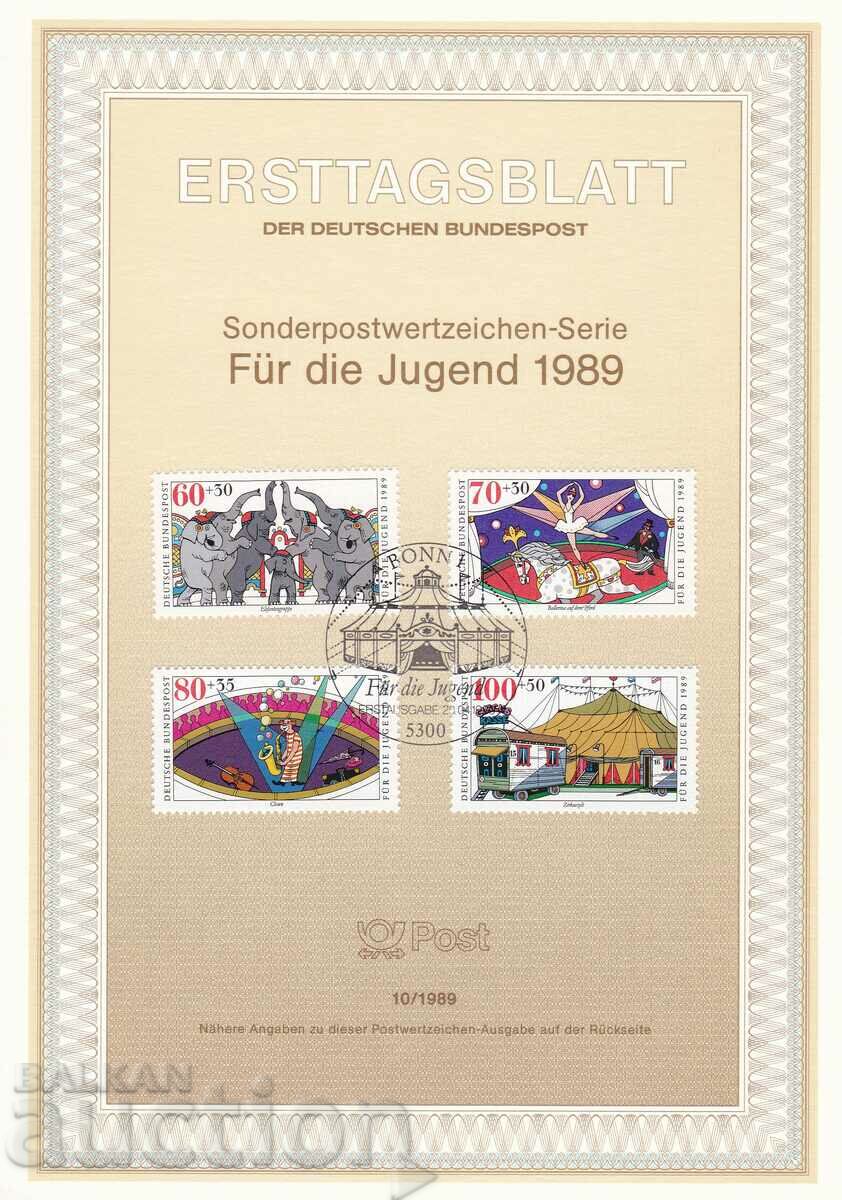 Ersttagsblatt Germania Bonn 1989 Foaia de prima zi nr. 10