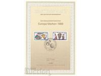 Ersttagsblatt Germany Bonn 1989 Europa Sheet No. 13