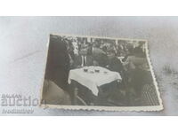 Photo Two men drinking beer at a table 1943