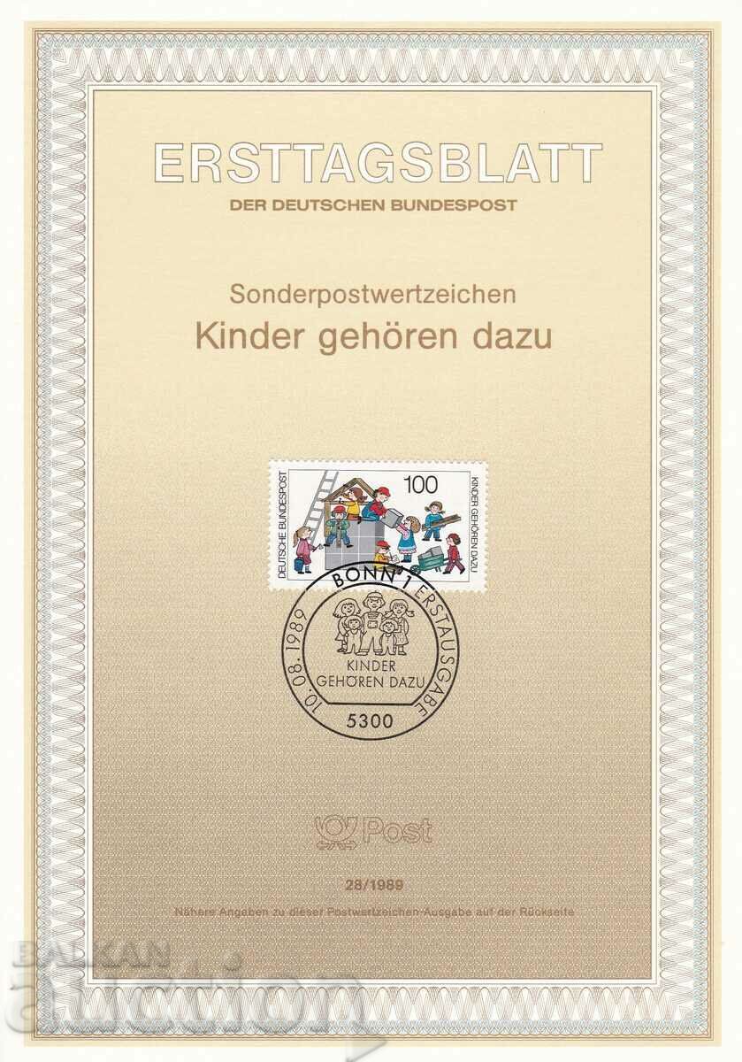 Ersttagsblatt Германия Bonn 1989 Първодневен лист № 28