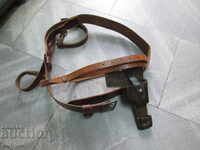 RED STAFF OFFICER'S BELT WITH PROTUPEY AND HOLSTER-EST. LEATHER