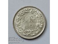 1/2 Franc Silver Switzerland 1964 B - Silver Coin #164