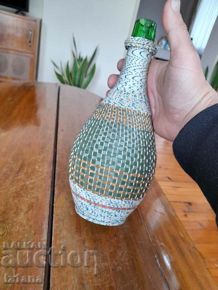Delivery of Old wicker bottle, bottle