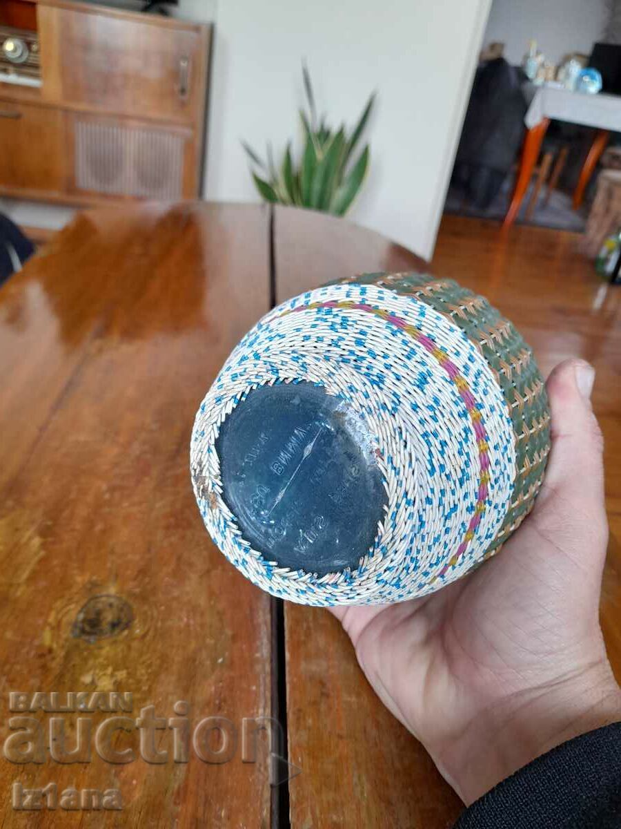 Old wicker bottle, bottle - 5