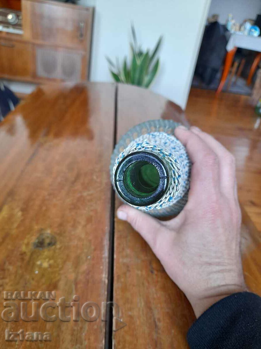 Old wicker bottle, bottle - 6