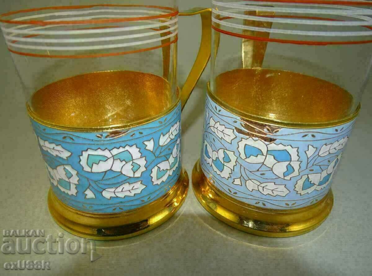 2 Ρωσικές σοβιετικές κούπες Κούπες με σμάλτο - 6 2 Ρωσικές σοβιετικές κούπες Κούπες με σμάλτο - 6