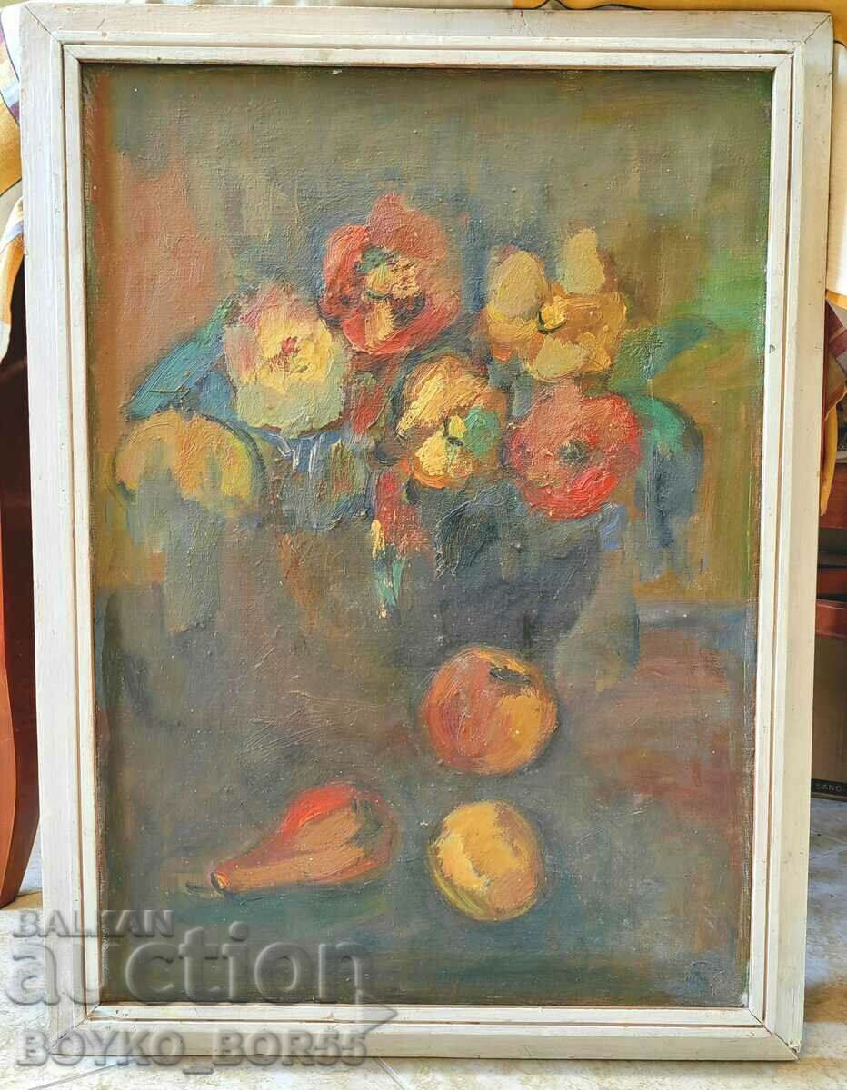 Vintage Painting by Ruse Artist Mencha Sokolova, 70s