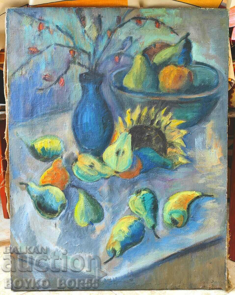 Vintage Painting by Ruse Artist Mencha Sokolova, 70s