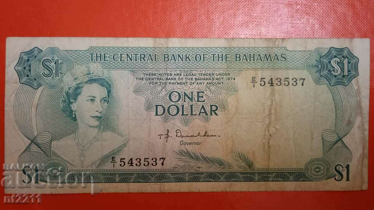 Банкнота 1 долар Бахами