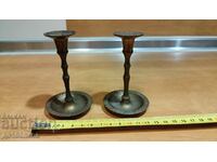 Old bronze candlesticks - 2 pcs.