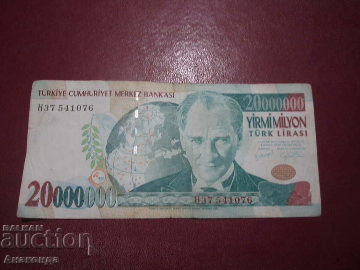 20 de milioane de lire turcești - 2001