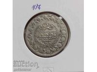 Ottoman Empire 1 Kurush 1223-1808 Silver figure 24 R
