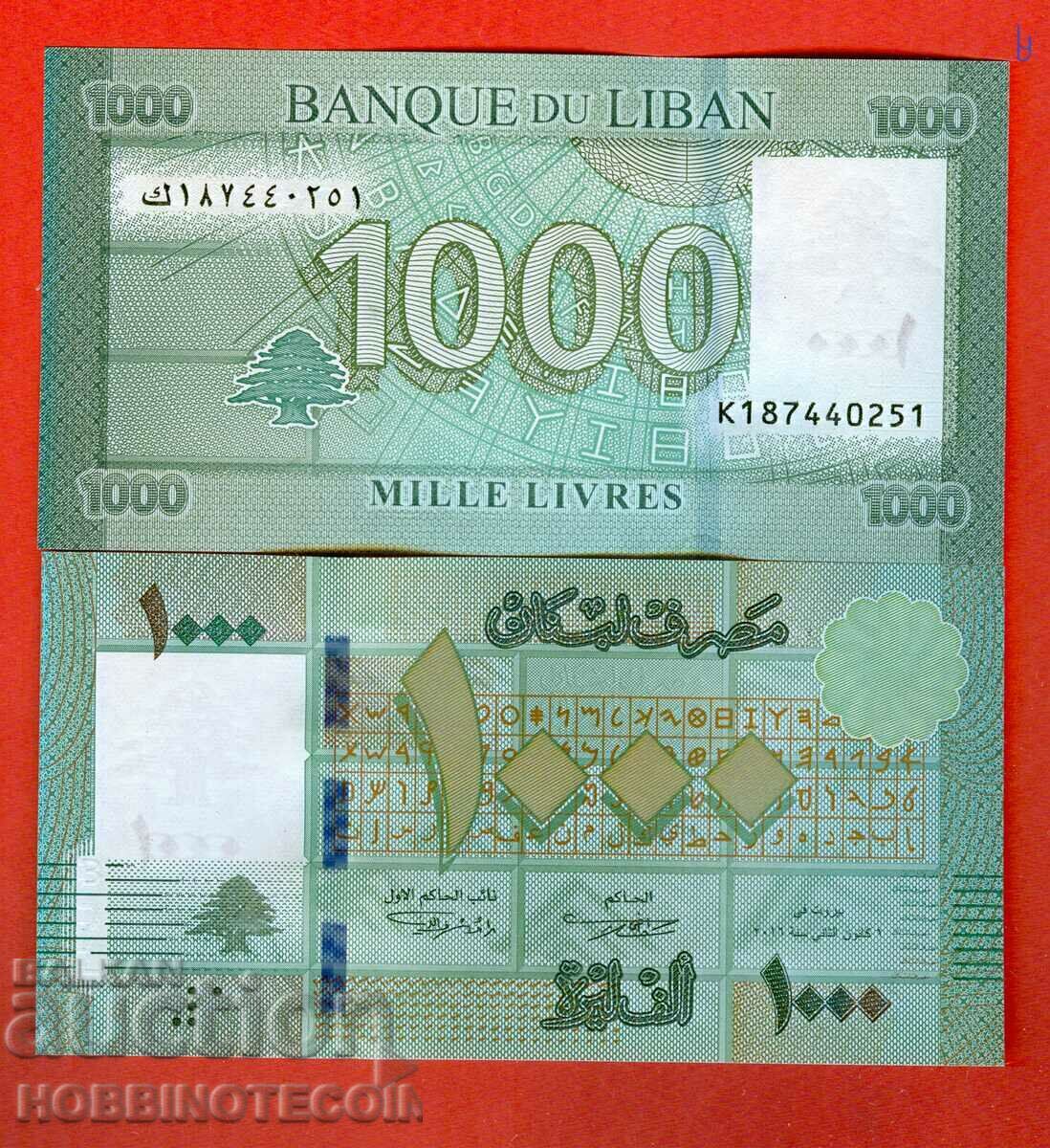 LIBAN LIBAN 1000 1000 Livres ediție 2016 NOU UNC